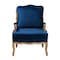 Baxton Studio Jules Traditional Navy Blue Fabric and French Oak Brown Finished Wood Accent Chair 233-13260-ZORO - alternate 10